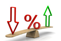 depiction of percentage going up and down on balance